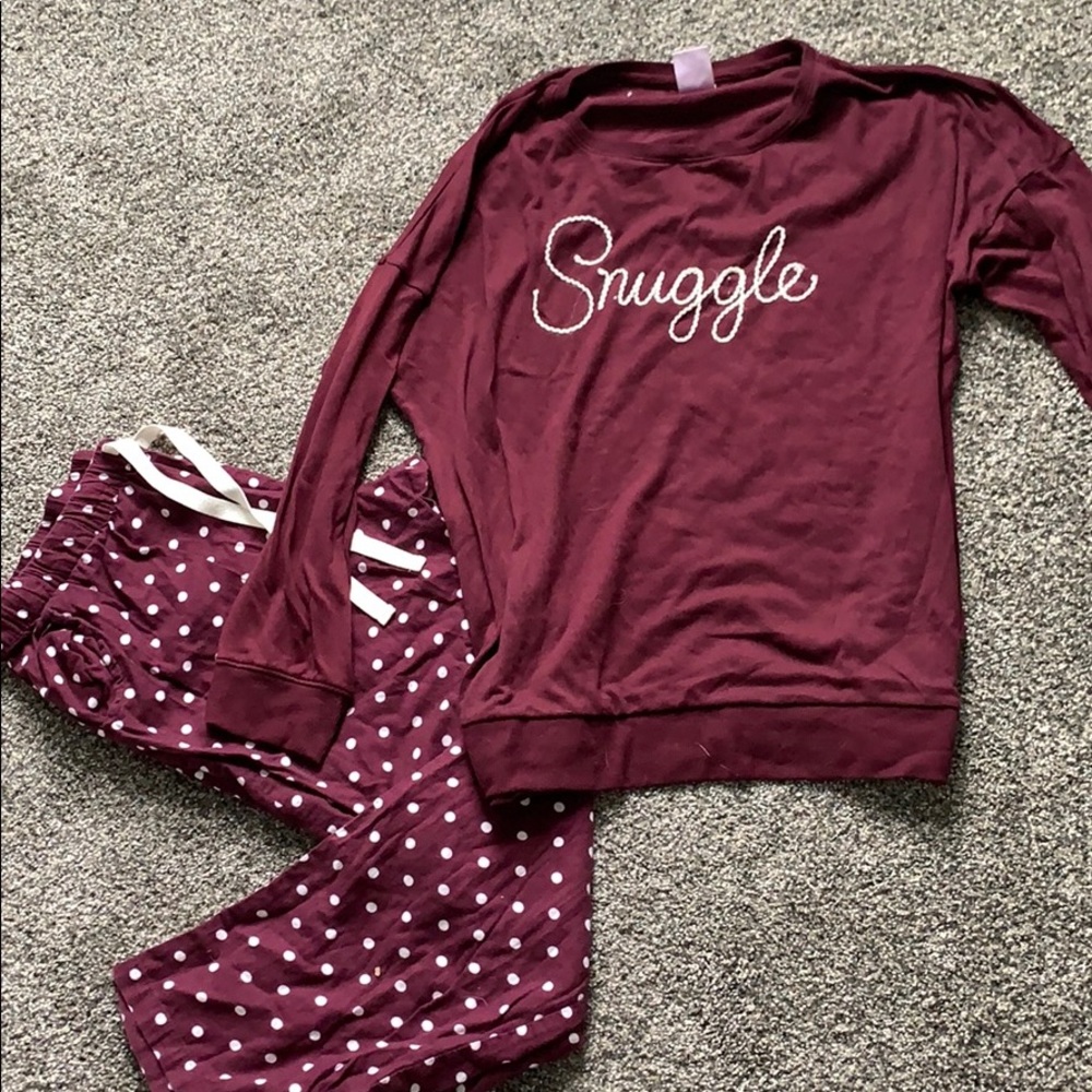 Snuggle Maroon PJ Set